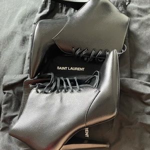 YSL Leather Heeled Boots